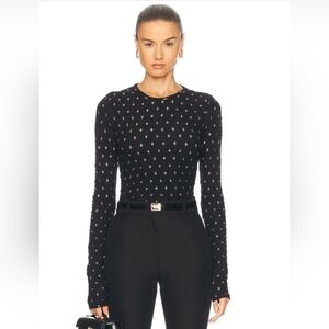 Frame Denim Black Fitted Embellished Blouse